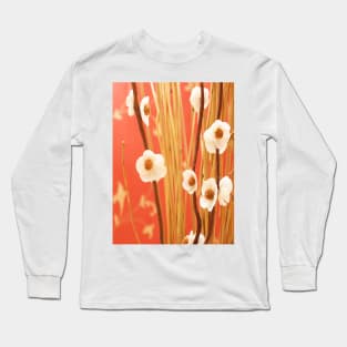 Decorative floral background illustration with delicate pink background Long Sleeve T-Shirt